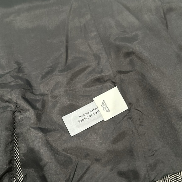 Vintage J.Crew Herringbone 100% Wool Blazer Black White size 6 - Picture 5 of 8